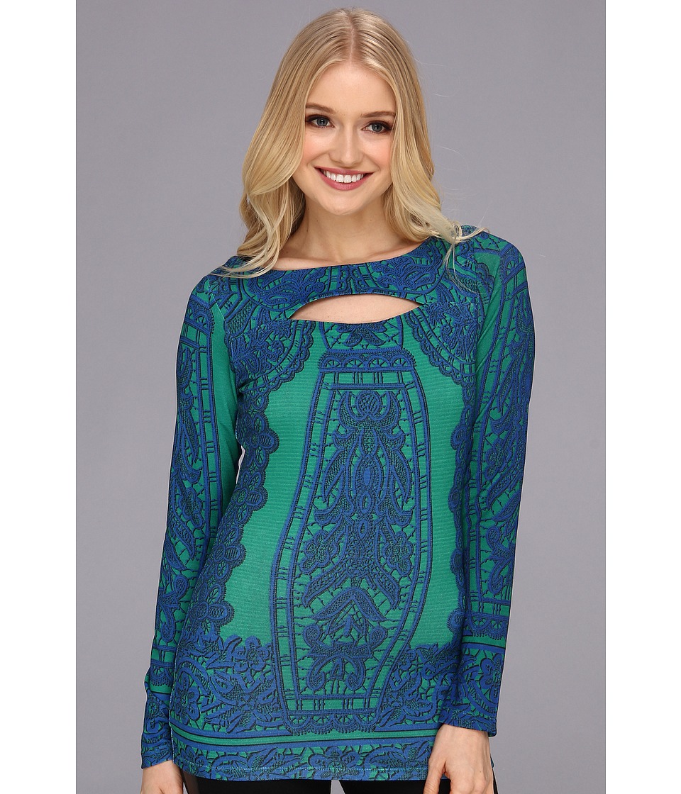 Hale Bob Elodie L/S Top Womens Long Sleeve Pullover (Green)