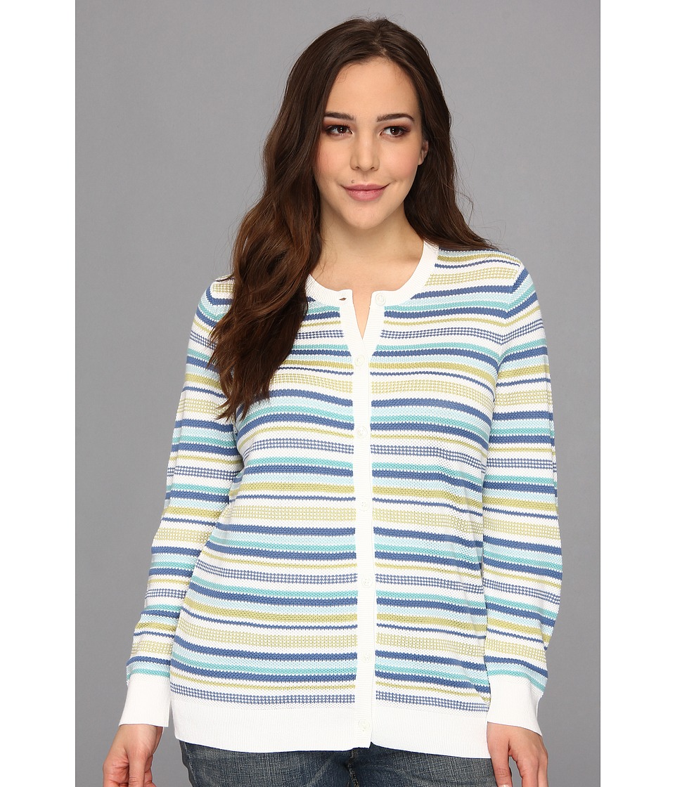 Pendleton Plus Size Multi Stripe Cardigan Womens Sweater (Multi)
