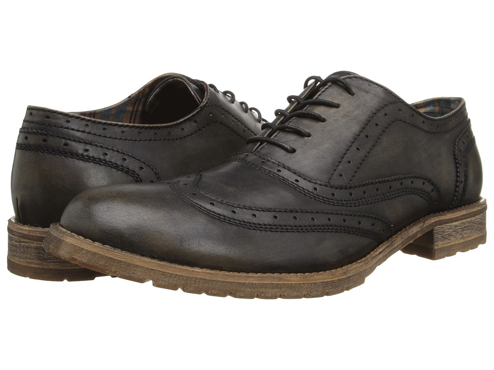 Bed Stu Lather Mens Lace Up Wing Tip Shoes (Black)