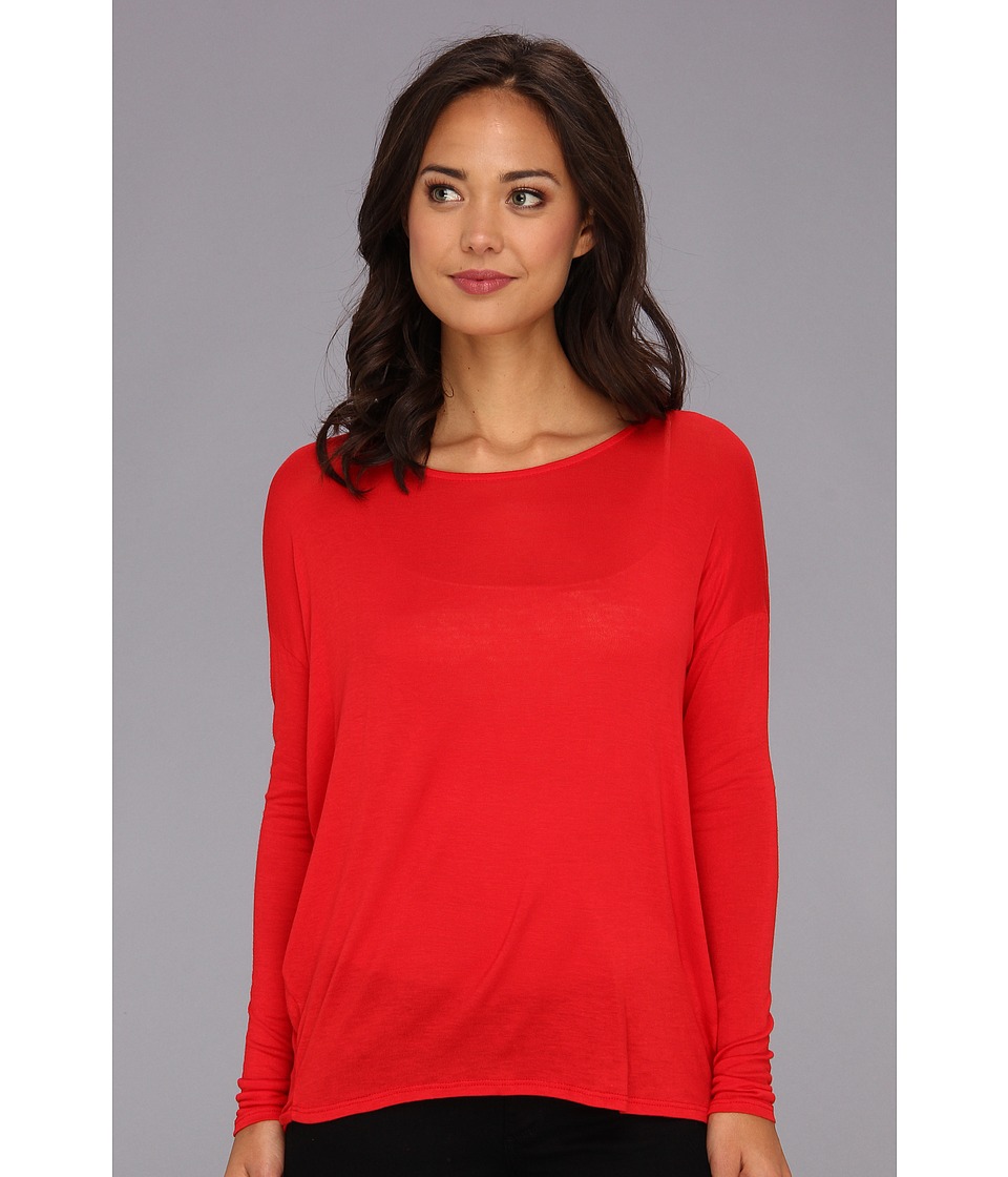 Gabriella Rocha Long Sleeve Basic Top Womens Clothing (Red)