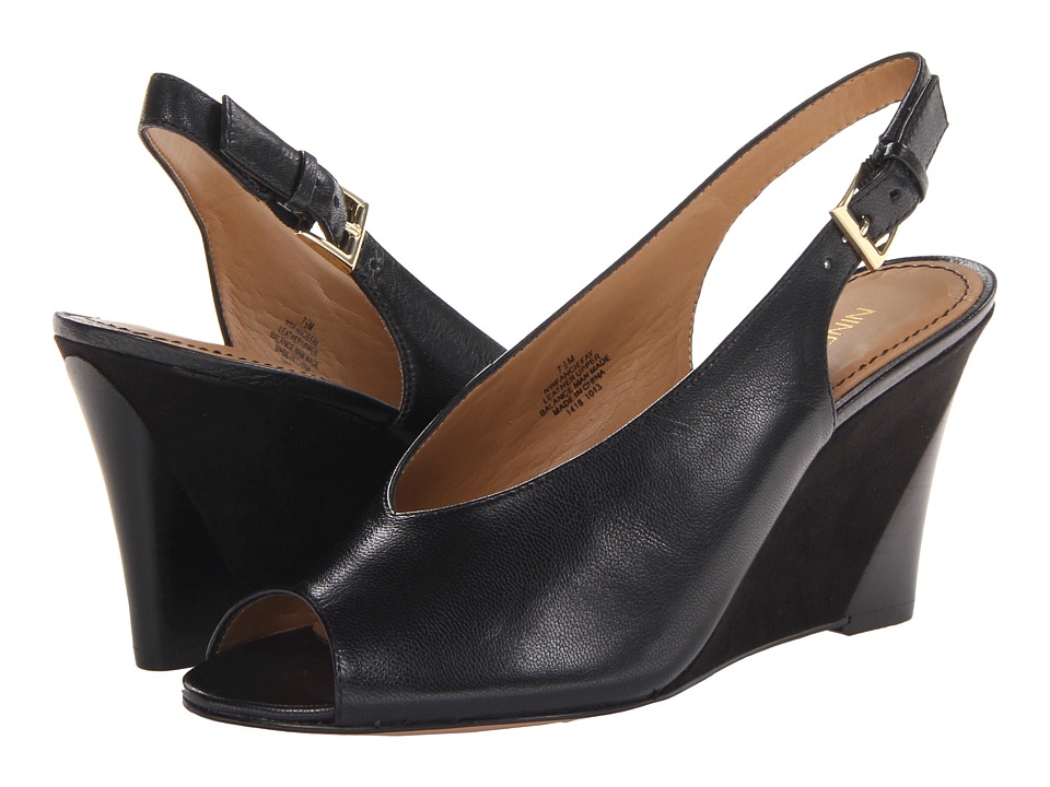 Nine West Fanciefay Womens Wedge Shoes (Black)