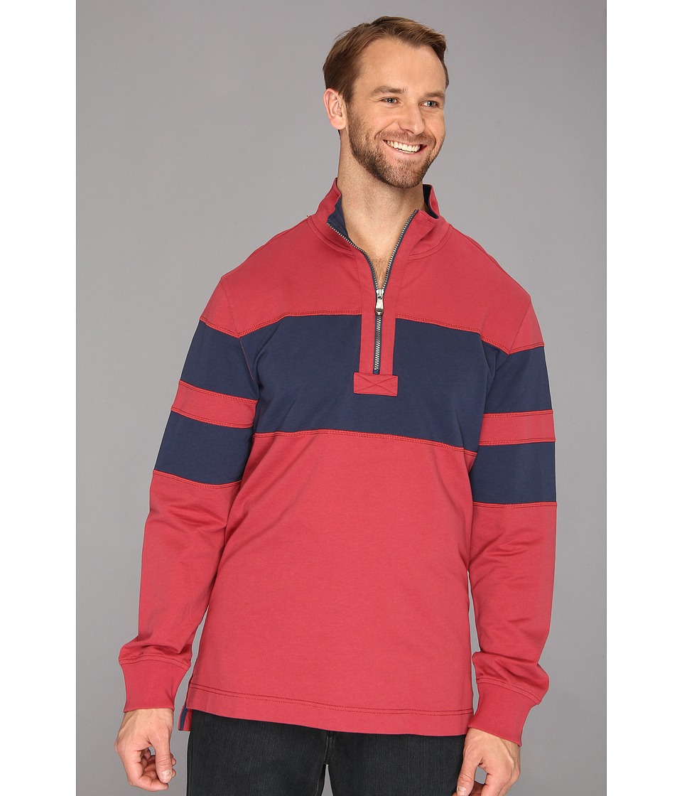 Nautica Big & Tall Big Tall Pieced Mock 1/4 Zip Pullover Mens Long Sleeve Pullover (Red)