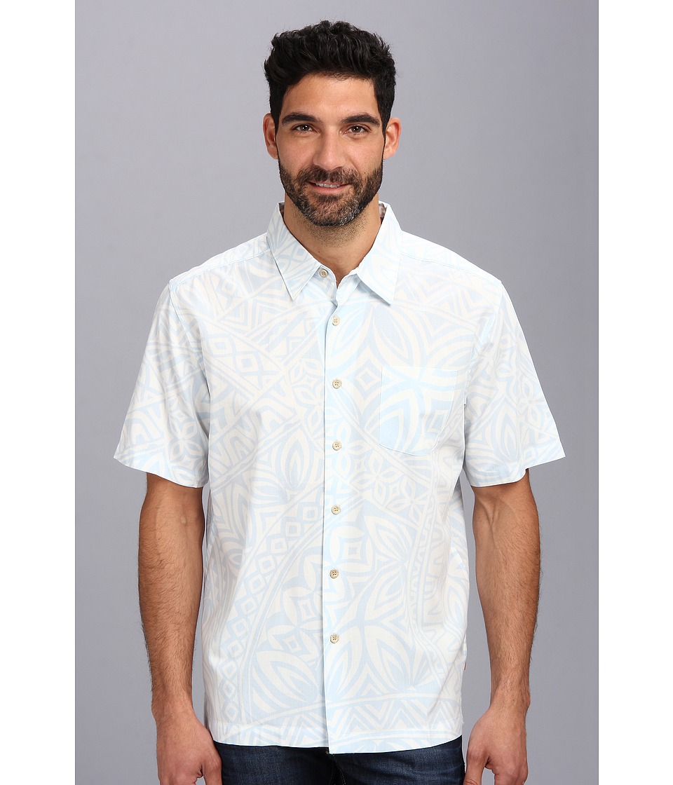 Quiksilver Waterman Verata Bay S/S Shirt Mens Short Sleeve Button Up (Blue)