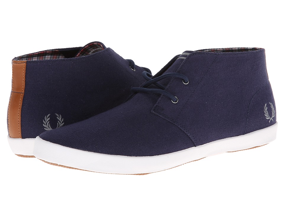 Fred Perry Byron Mid Heavy Canvas Mens Lace up casual Shoes (Blue)