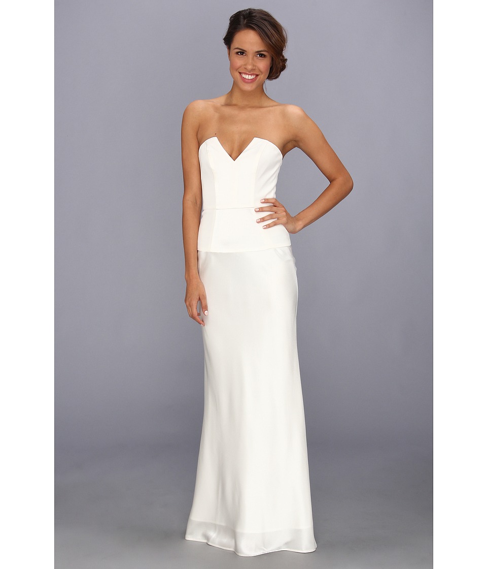 ABS Allen Schwartz Pointed Bust Gown Womens Dress (White)