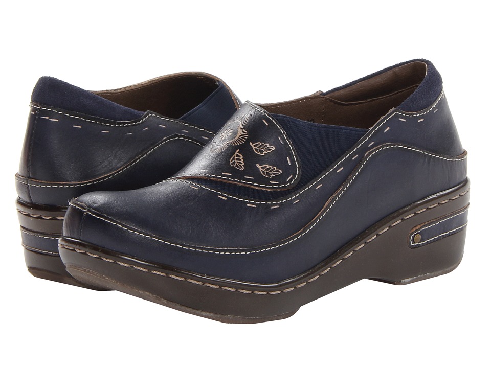 Spring Step Burbank Womens Clog Shoes (Navy)