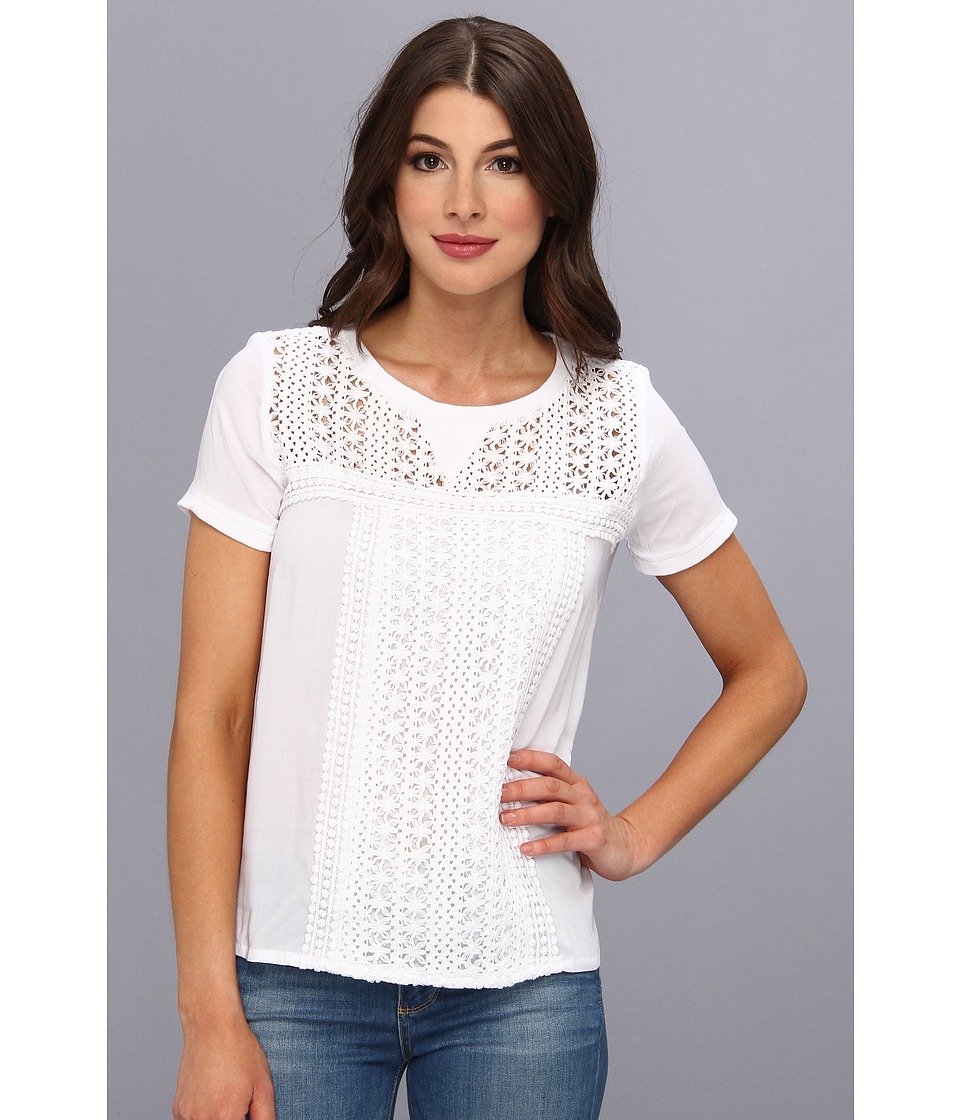 KUT from the Kloth Arianna Top Womens Short Sleeve Pullover (White)