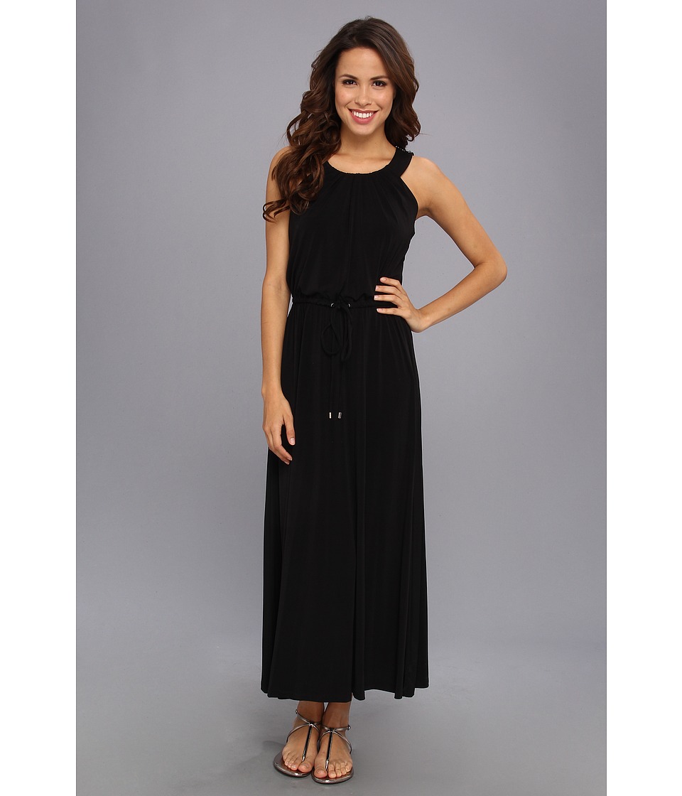 Calvin Klein S/L Maxi Matte Jersey Ao Dress Womens Dress (Black)