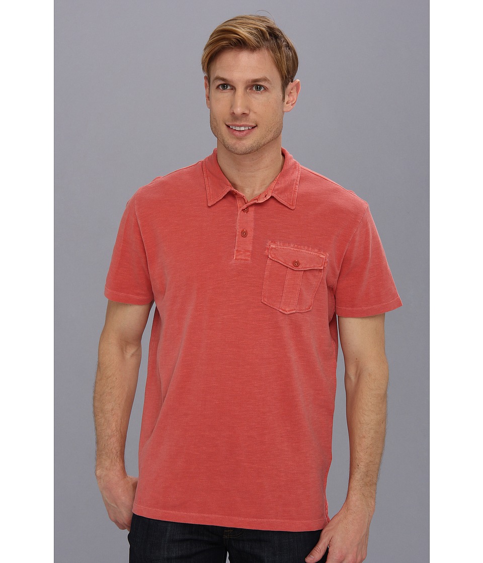 Lucky Brand Pacific Polo Mens Short Sleeve Pullover (Red)