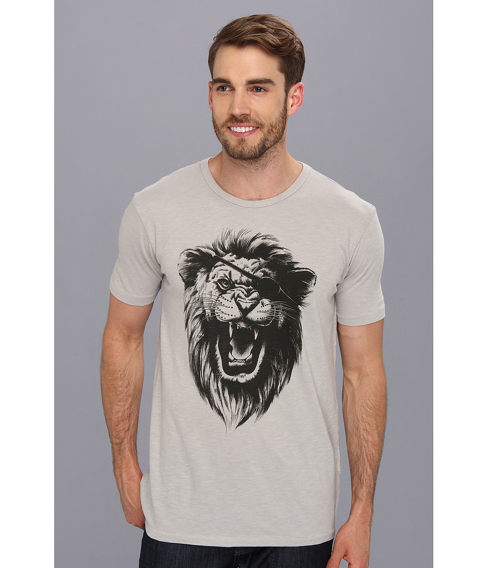 Lucky Brand Eye Patch Lion Mens T Shirt (Gray)