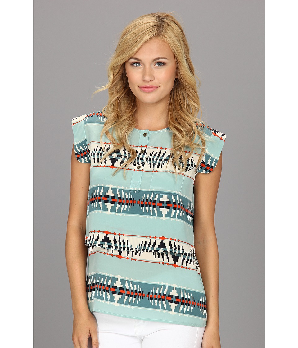 The Portland Collection by Pendleton Olallie Top Womens Short Sleeve Pullover (Blue)