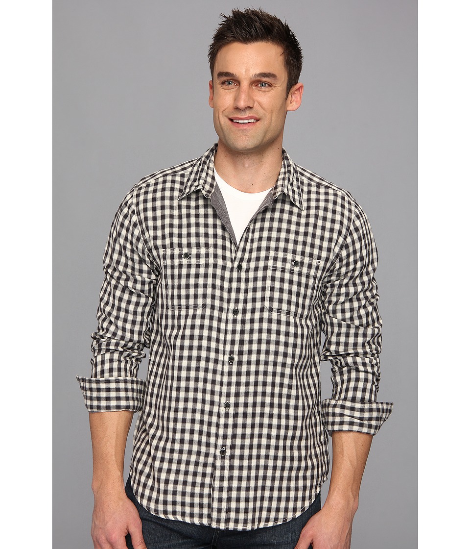Lucky Brand Silver Streak Plaid Shirt Mens Long Sleeve Button Up (Multi)