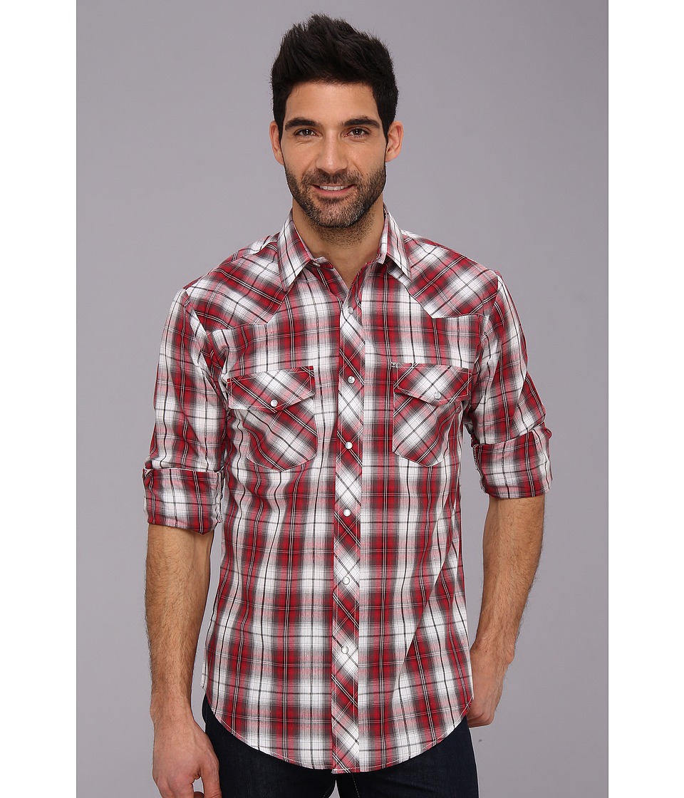 Roper 9111 Grey/Red Plaid w/ Silver Lurex Mens Clothing (Red)