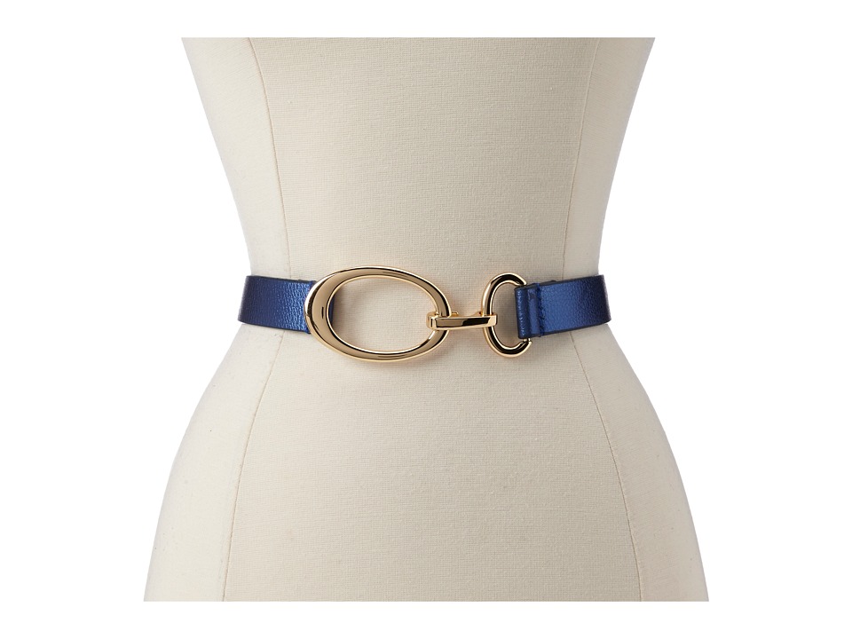 Lodis Accessories Pebble Beach Adjustable Interlocking Buckle Belt Womens Belts (Blue)