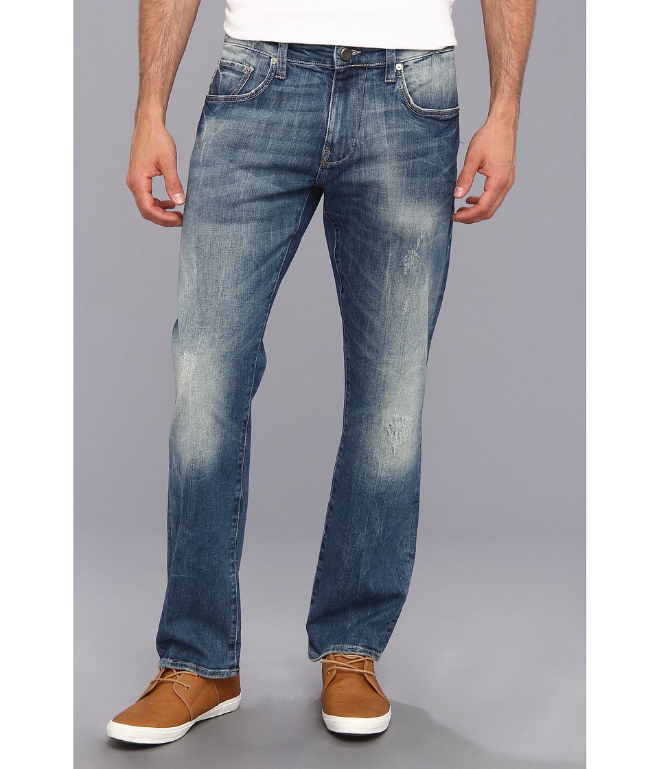 Mavi Jeans Zach Regular Rise Straight Leg in Deep White Edge Mens Jeans (Blue)