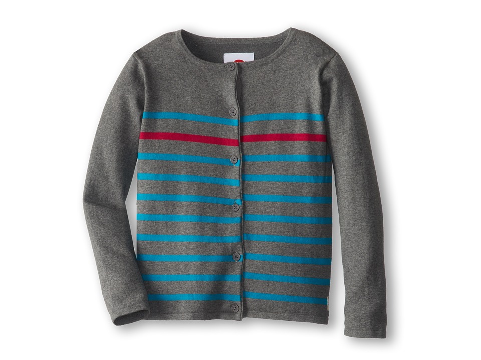 Appaman Kids Knit Stripe Super Soft Boardwalk Cardigan Girls Sweater (Gray)