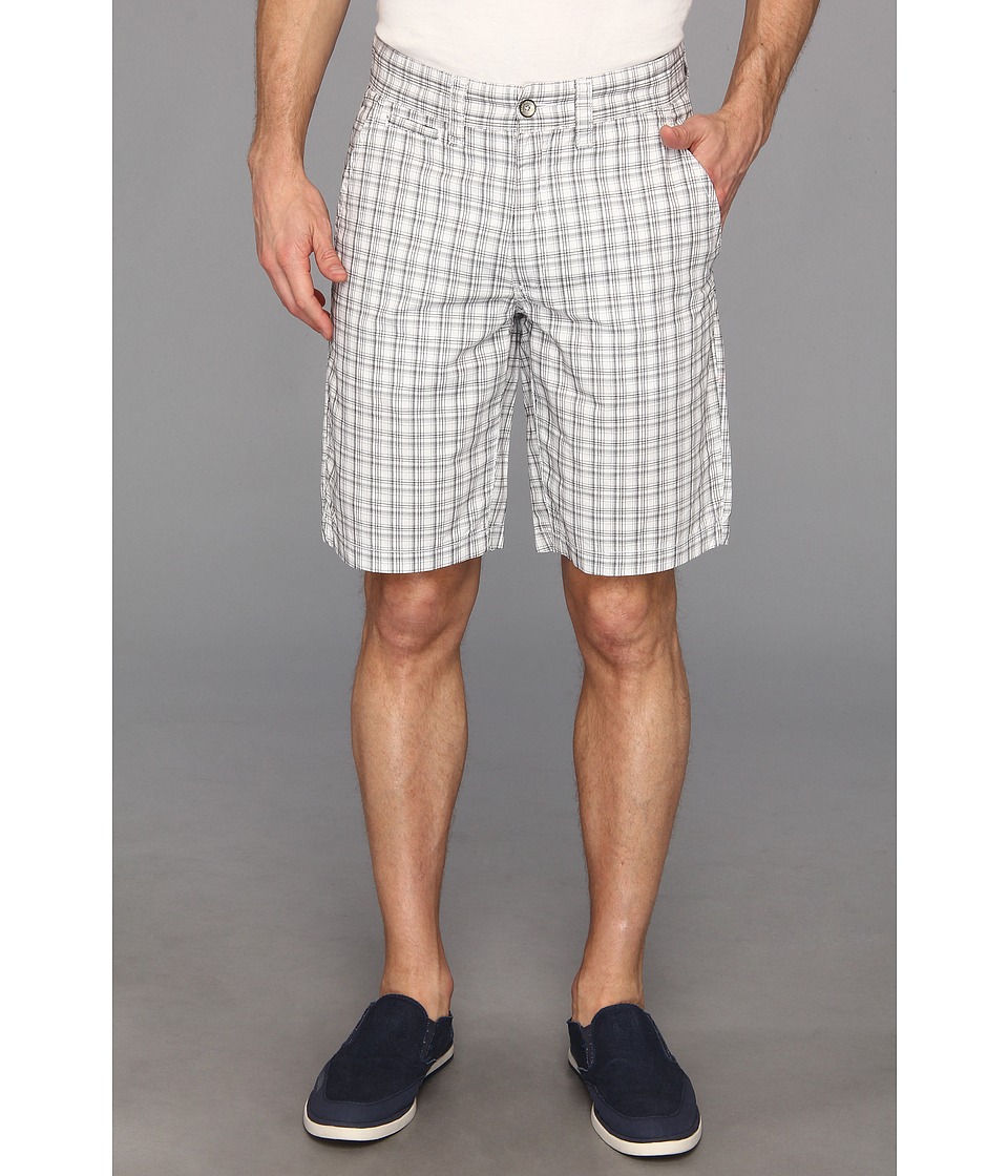 DKNY Jeans Yarn Dyed Check Flat Front Short Mens Shorts (White)