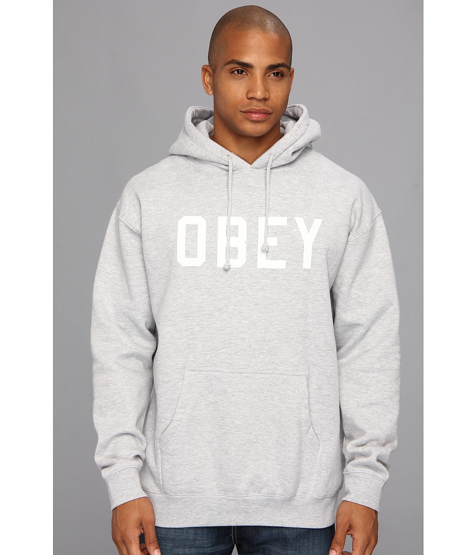 Obey Collegiate Obey Pullover Hood Sweatshirt Mens Sweatshirt (Gray)
