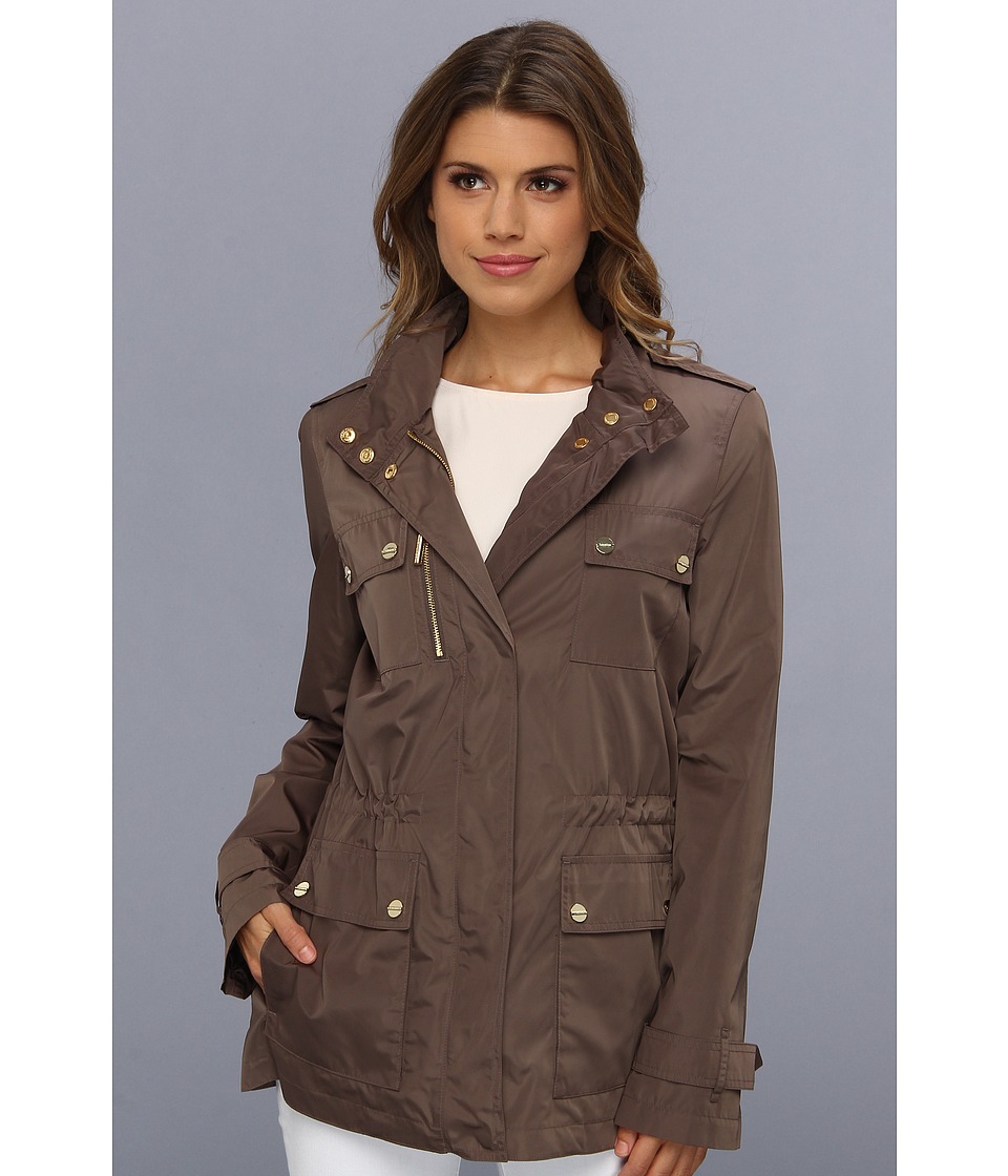 Calvin Klein Hooded Flap Pocket Anorak CW446353 Womens Coat (Brown)