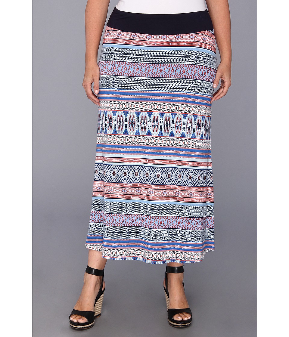 Karen Kane Plus Size Halcyon Stripe Maxi Skirt Womens Skirt (Multi)