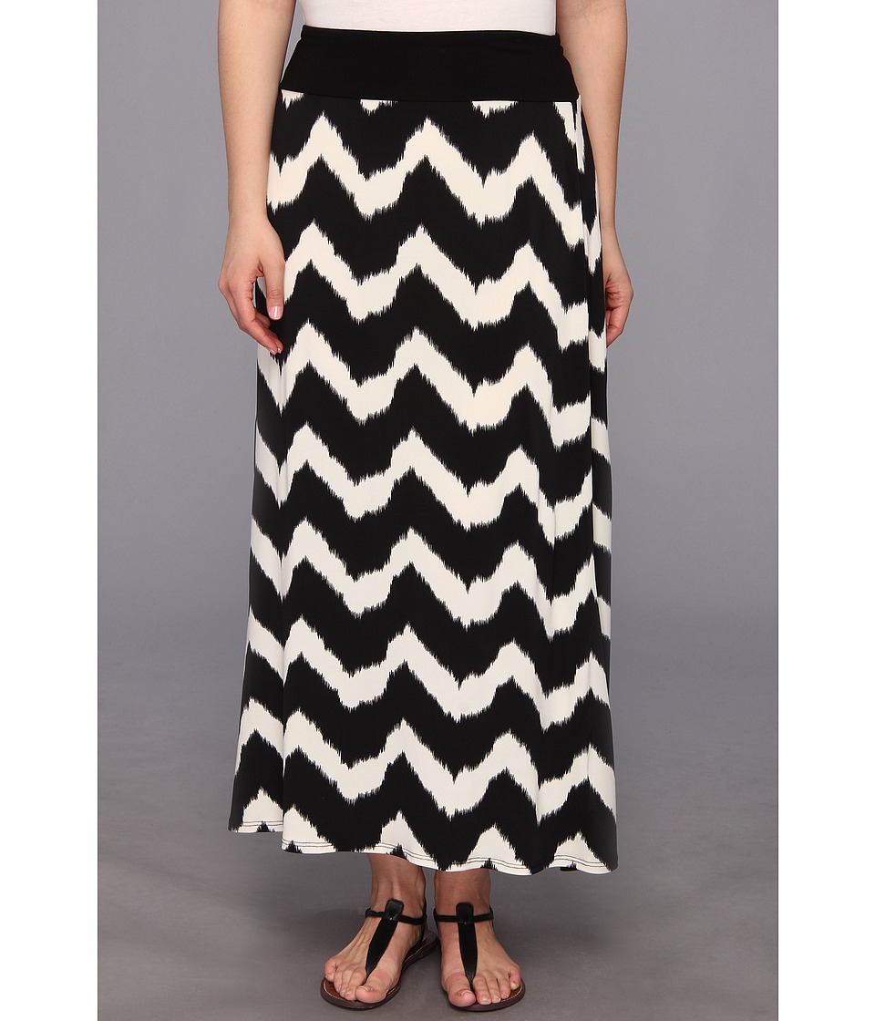 Karen Kane Plus Size Tribalzig Zag Maxi Skirt Womens Skirt (Black)