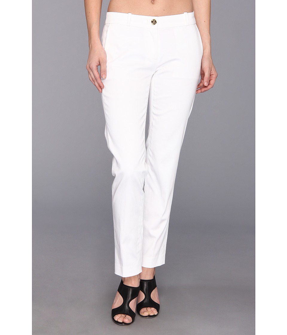 MICHAEL Michael Kors Petite Sexy Skinny Cotton Sateen Pant Womens Casual Pants (White)
