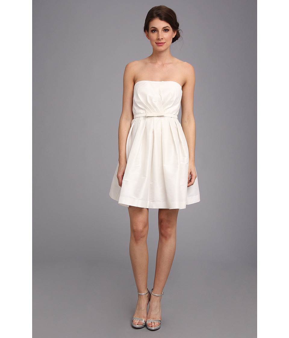 Donna Morgan Strapless Shantung W Belt Dress Womens Dress (White)