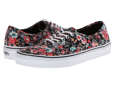 vans multi floral black