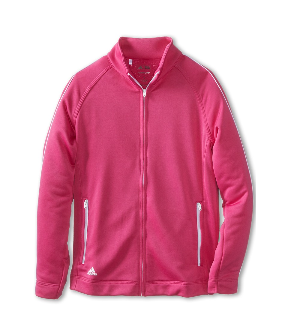 adidas Golf Kids 3 Stripe Piped Jacket Girls Coat (Pink)