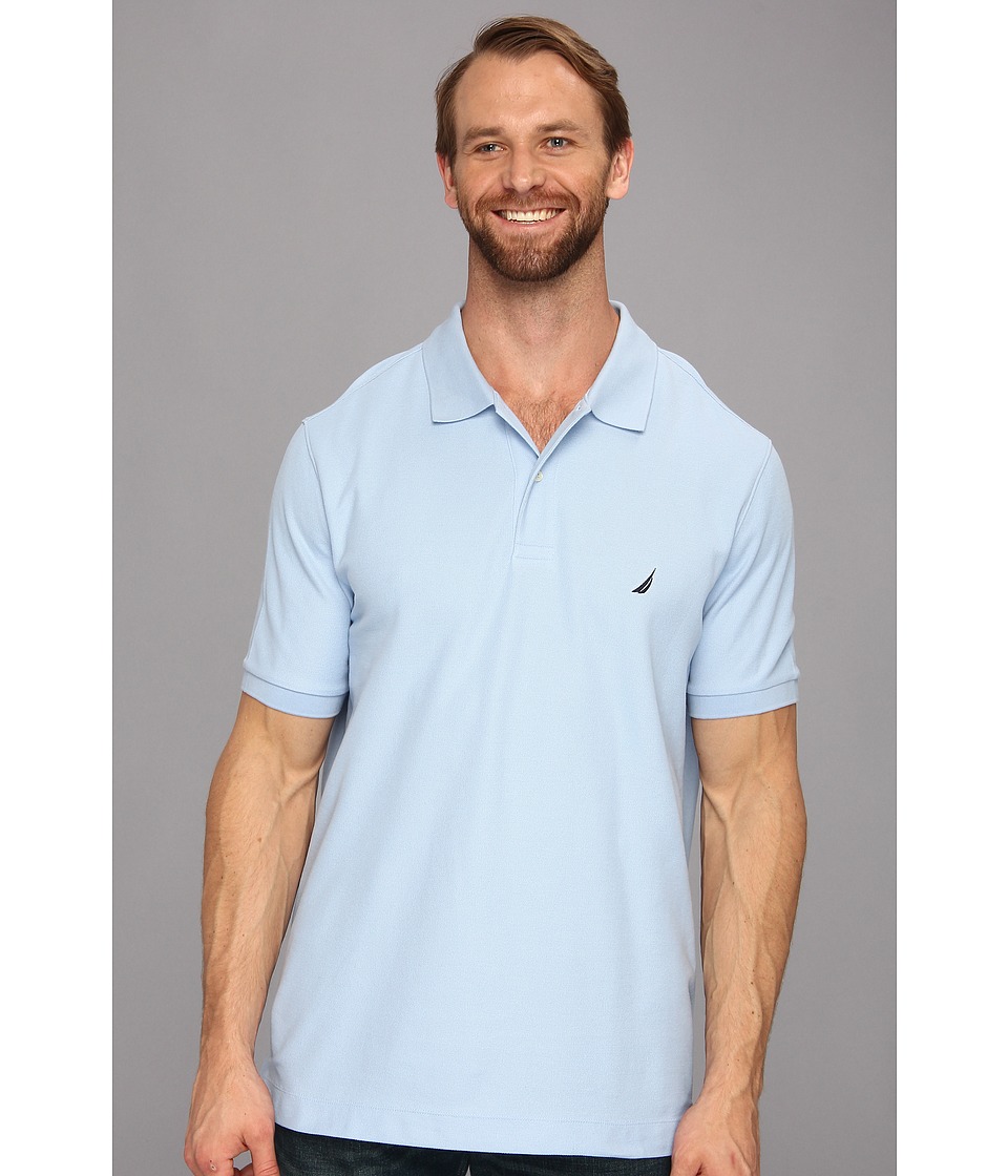 Nautica Big & Tall Big Tall Anchor Solid Deck Shirt Mens Short Sleeve Pullover (Blue)