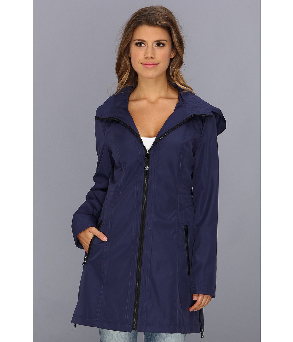 Jessica Simpson Long Hooded Polybonded w/ Gusset Womens Coat (Navy)