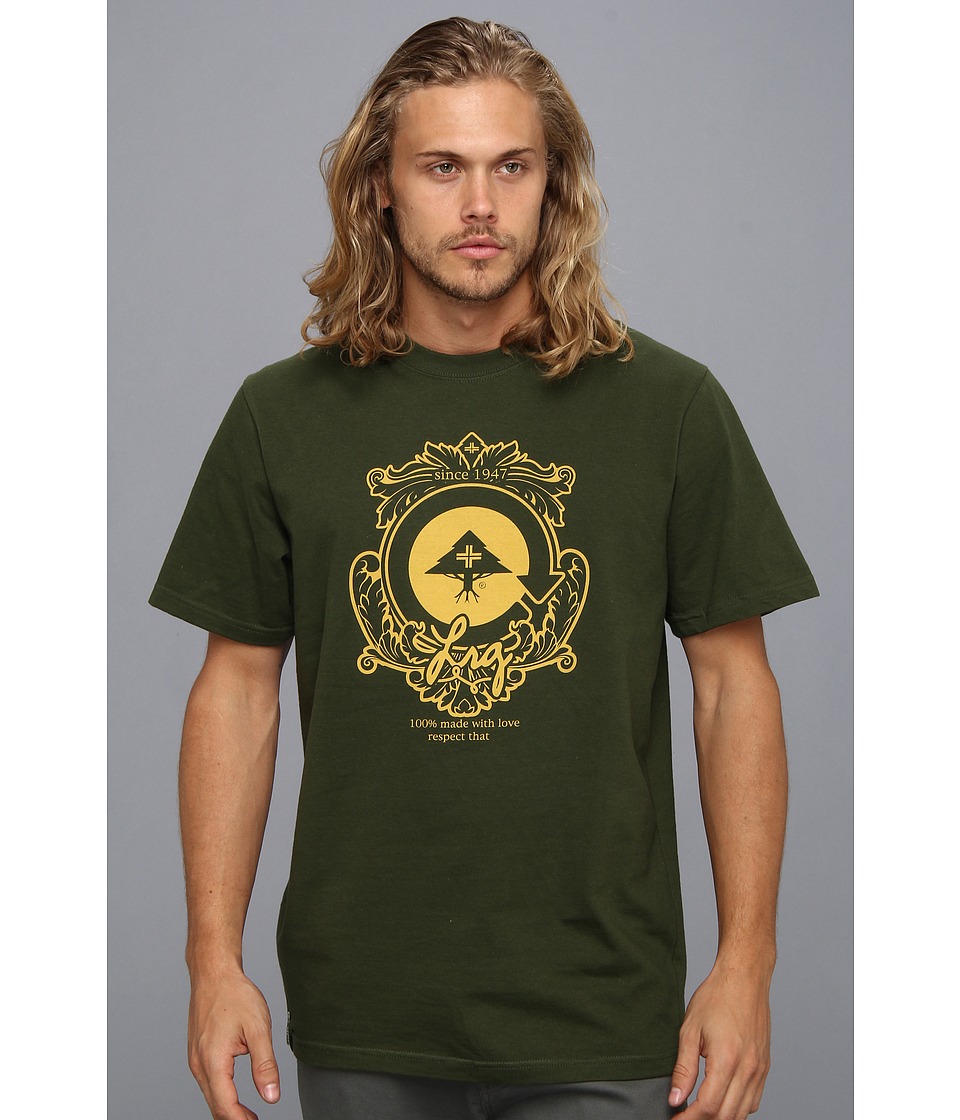 L R G Cycle Rock Crest Tee Mens T Shirt (Olive)