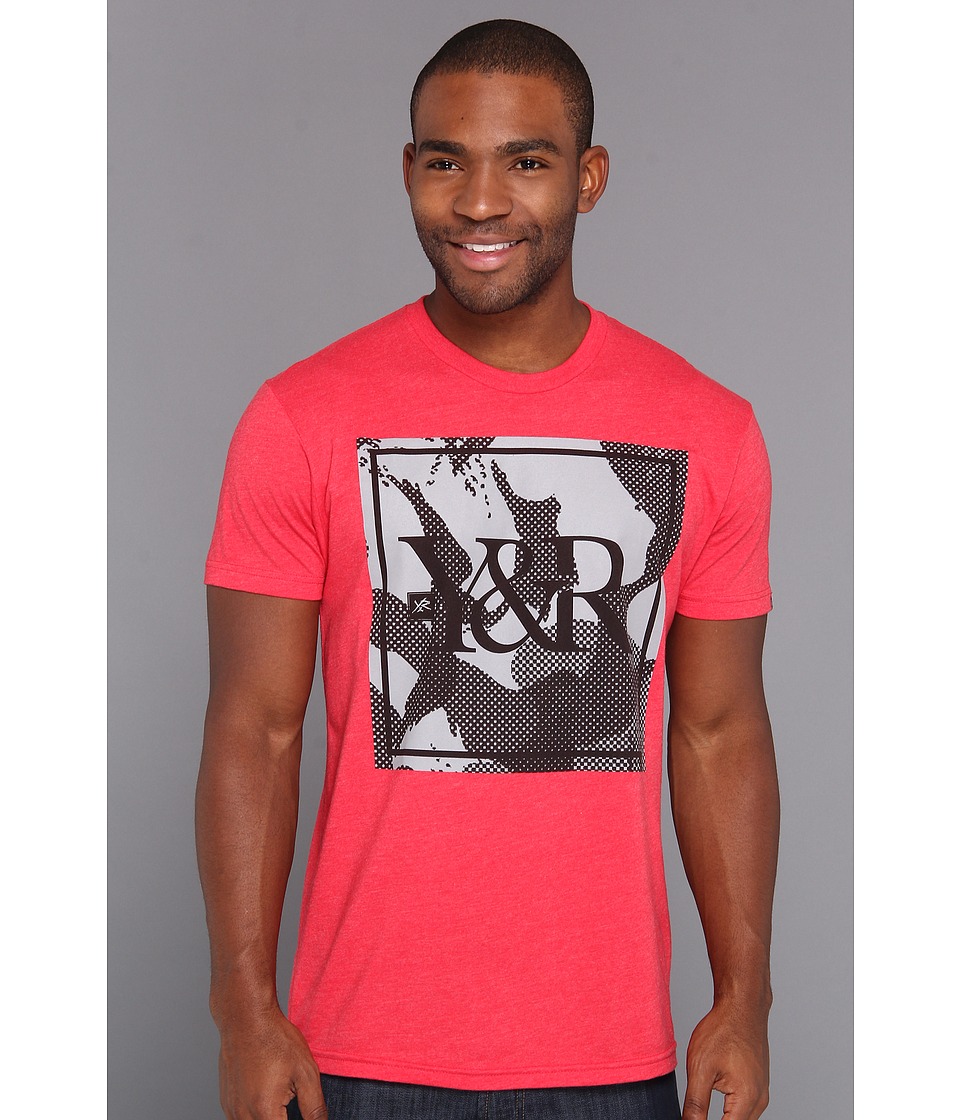 Young & Reckless Box Logo Camo Tee Mens T Shirt (Red)