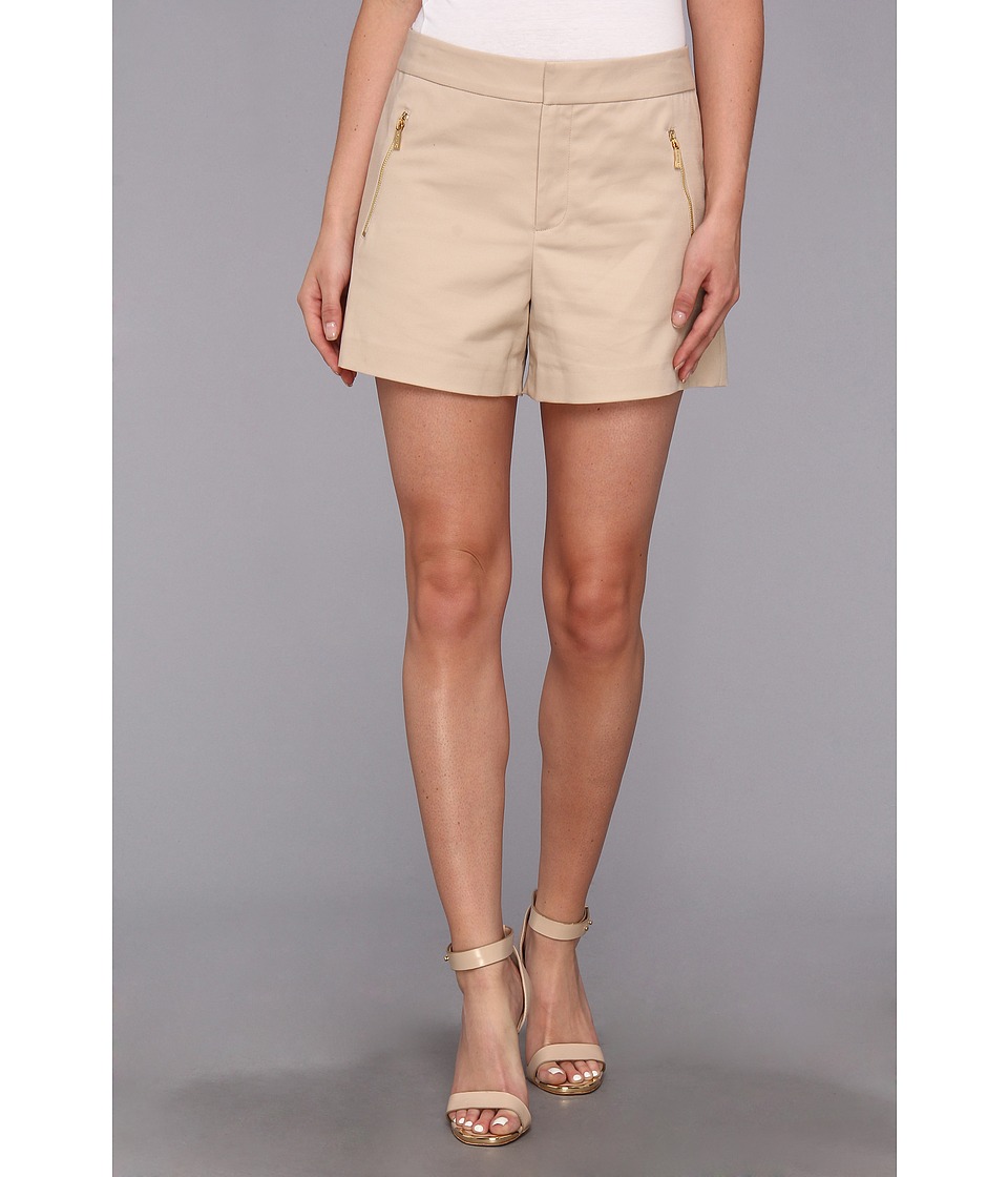 Calvin Klein Double Layer Cotton Short w/ Zip Pockets Womens Shorts (Brown)