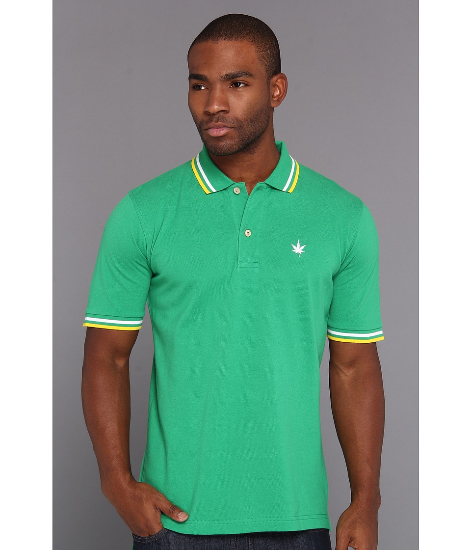 Boast Tipped Pique Polo Mens Short Sleeve Pullover (Green)