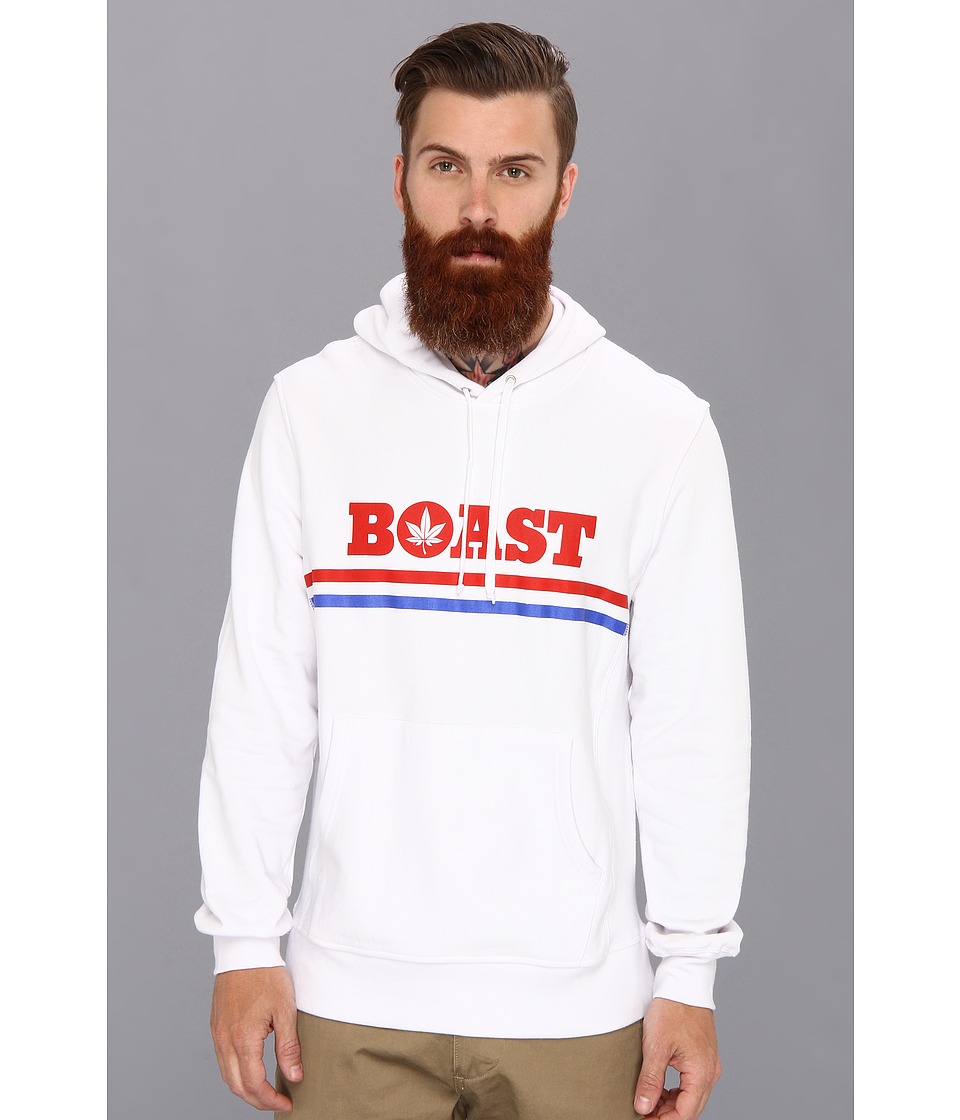 Boast Fleece Hooded Sweatshirt Mens Sweatshirt (White)