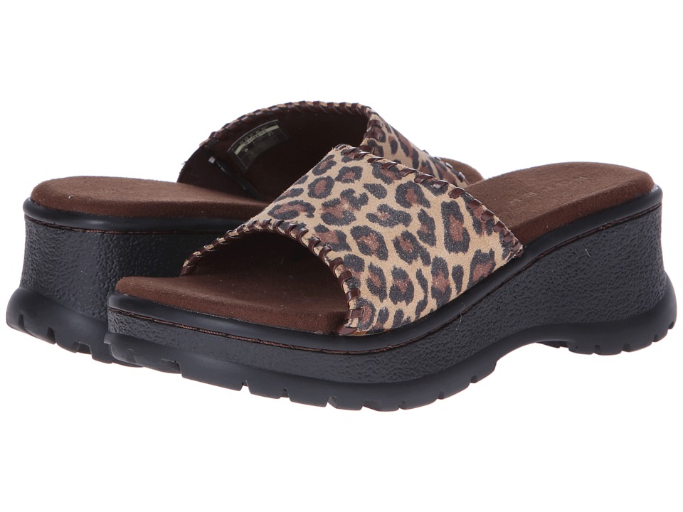 Roper Animal Print Comfort Wedge Slide Womens Slide Shoes (Brown)