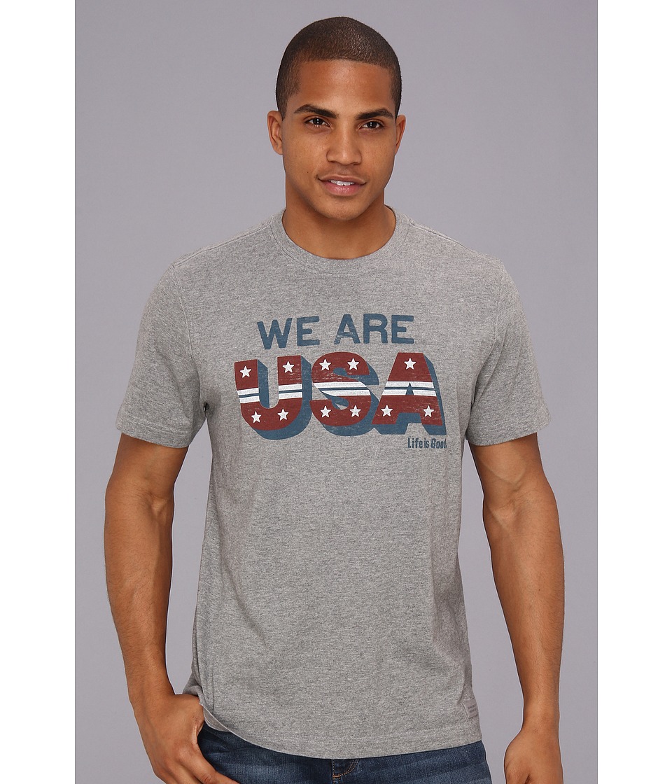 Life is good We Are USA Tee Mens T Shirt (Gray)