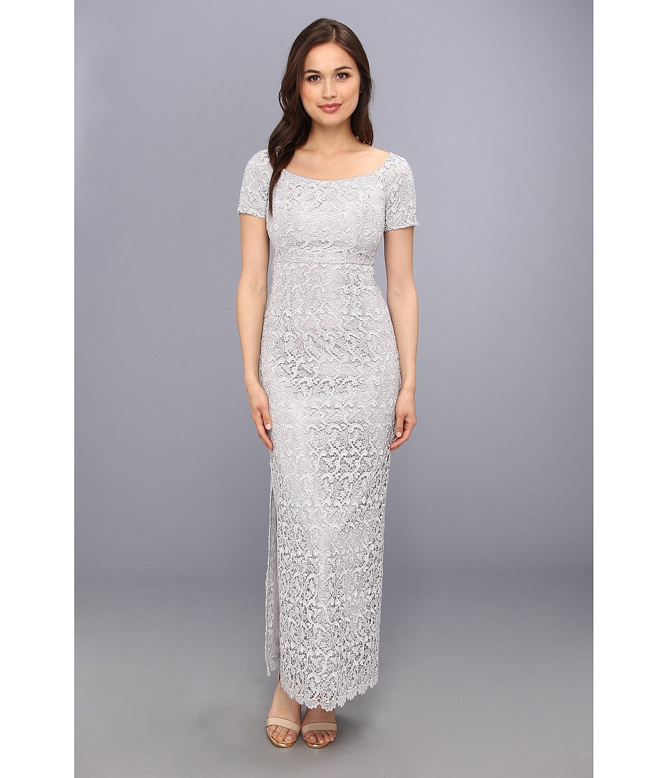 Laundry by Shelli Segal Venice Lace Gown Womens Dress (Silver)