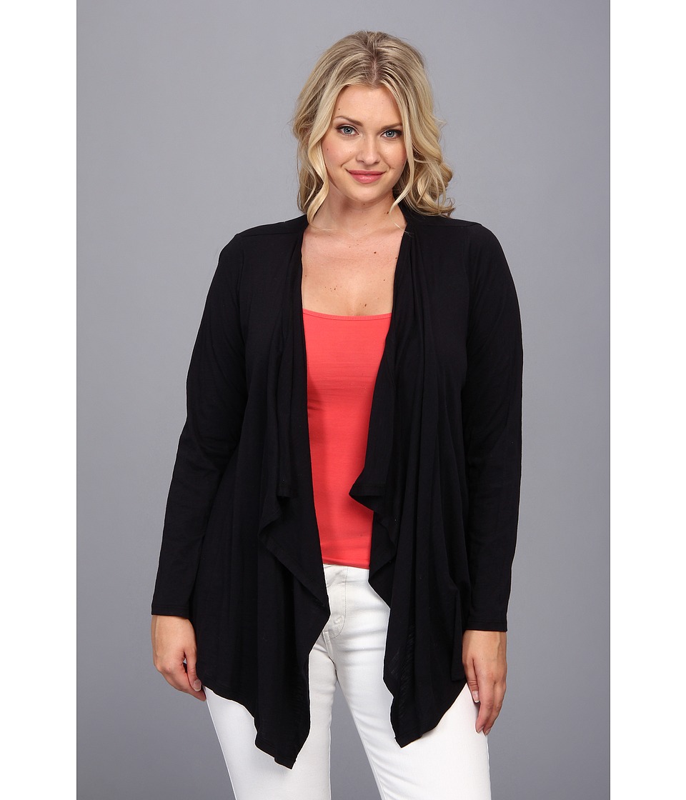 MICHAEL Michael Kors Plus Size L/S Drape Front Cardigan Womens Sweater (Navy)