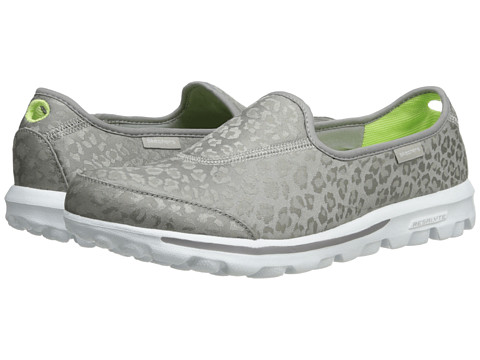 skechers go walk silver leopard