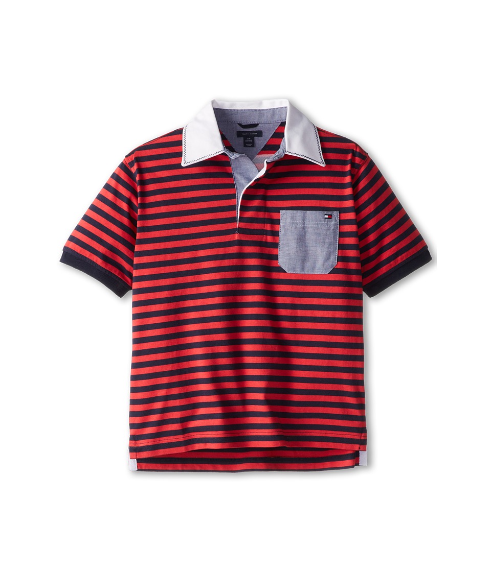 Tommy Hilfiger Kids Oliver S/S Rugby Polo Boys Short Sleeve Pullover (Red)