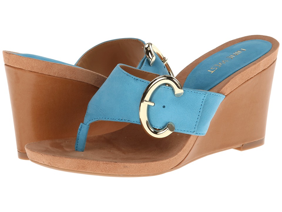 Nine West Elizabell Womens Wedge Shoes (Blue)
