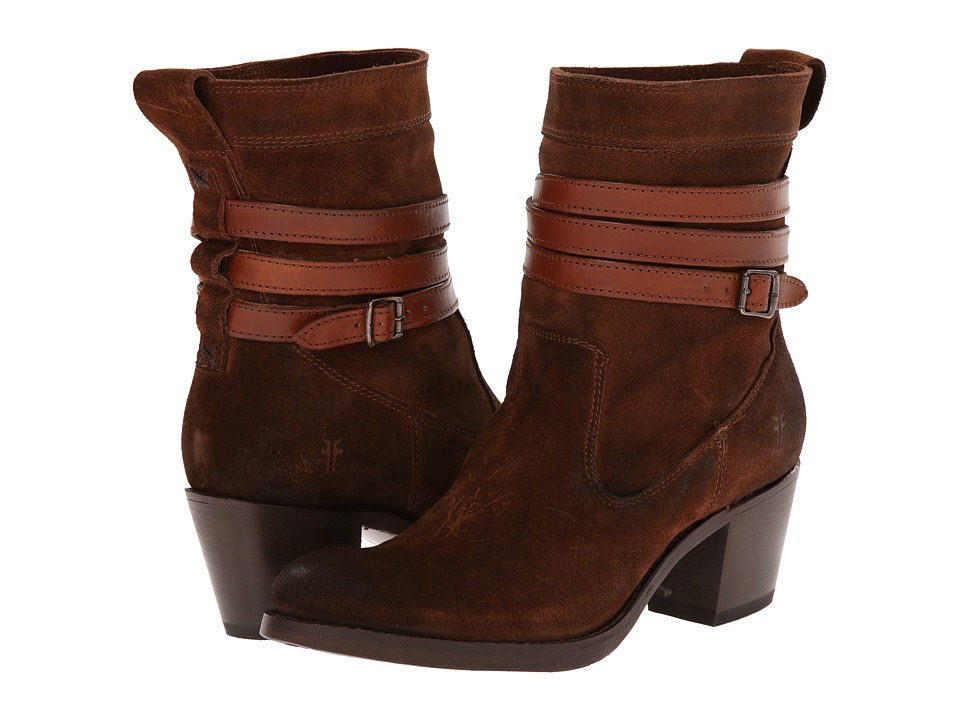 Frye Jane Strappy Short (Brown Oiled Suede) Cowboy Boots