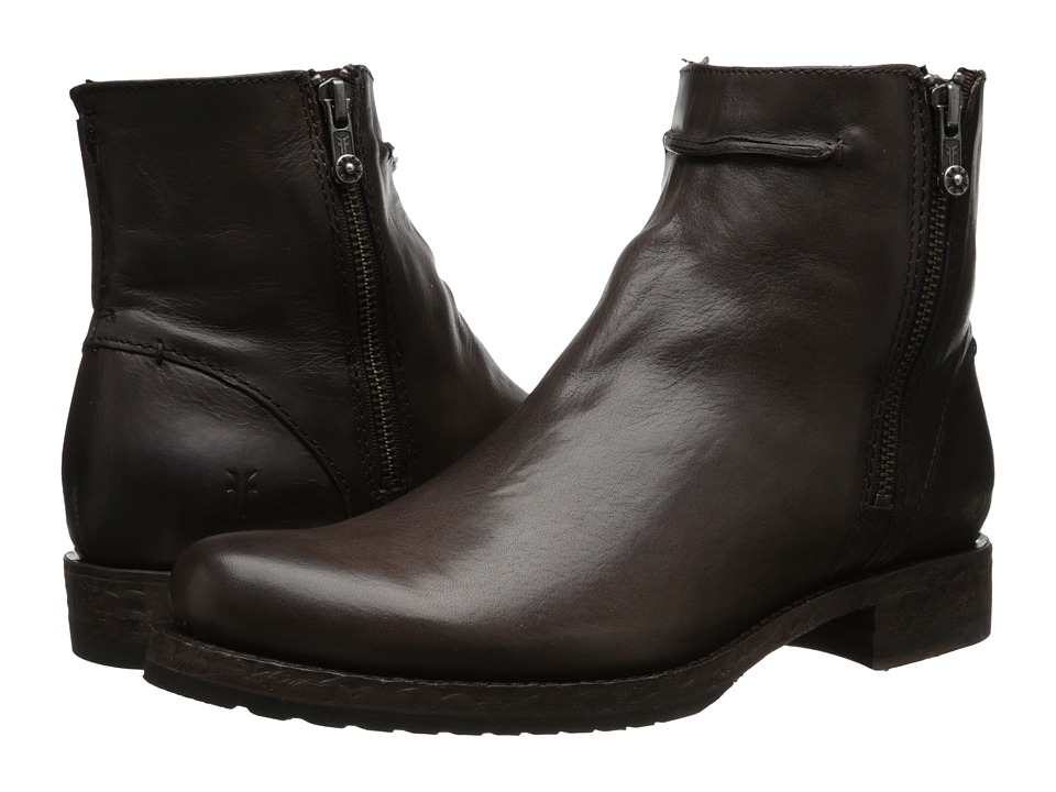 Frye Veronica Seam Short (Charcoal Washed Smooth Vintage Leather) Cowboy Boots