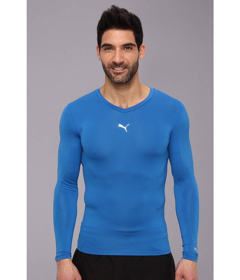 PUMA Performance Bodywear Compression Long Sleeve Top Mens T Shirt (Blue)