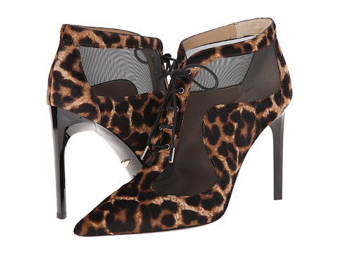 Diane von Furstenberg - Bop (Camel/Black New Leopard Print Haircal/Black Mesh) Women's Shoes