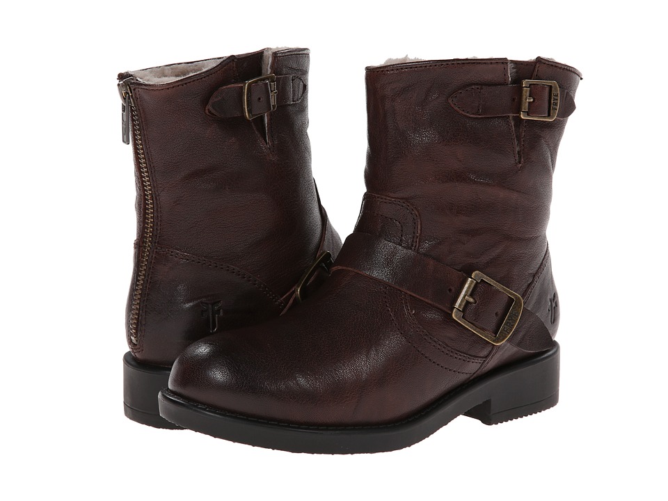 Frye Kids Valerie 6 Shearling (Little Kid/Big Kid) (Dark Brown) Girls Shoes