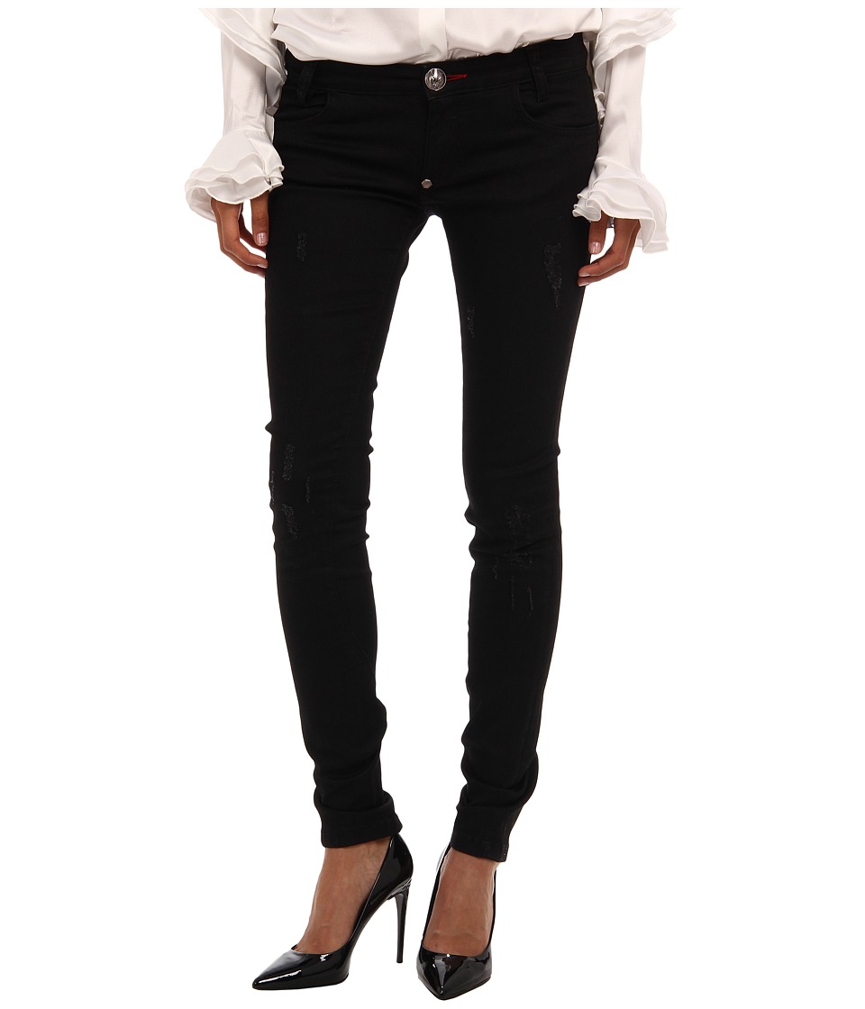 shiny black jeans