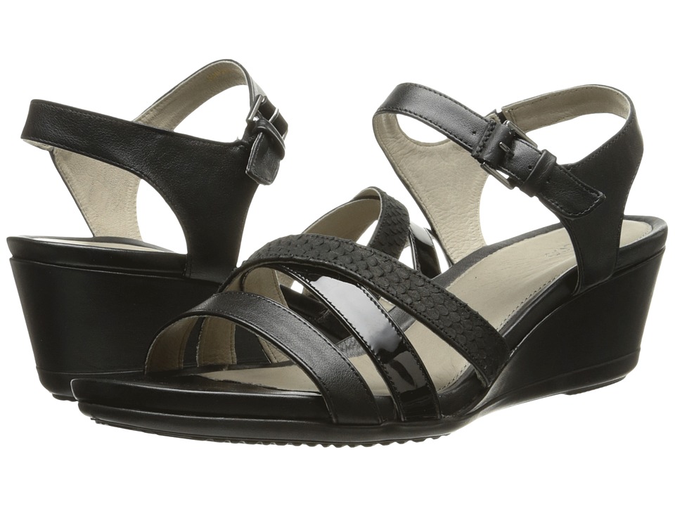 ECCO Touch 45 Wedge Sandal (Black/Black) Women